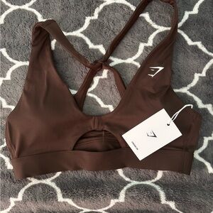 Gymshark Brown Sports Bra V-Neck